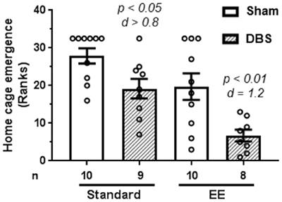 Enriched Environment Facilitates Anxiolytic Efficacy Driven by Deep-Brain Stimulation of Medial Prefrontal Cortex